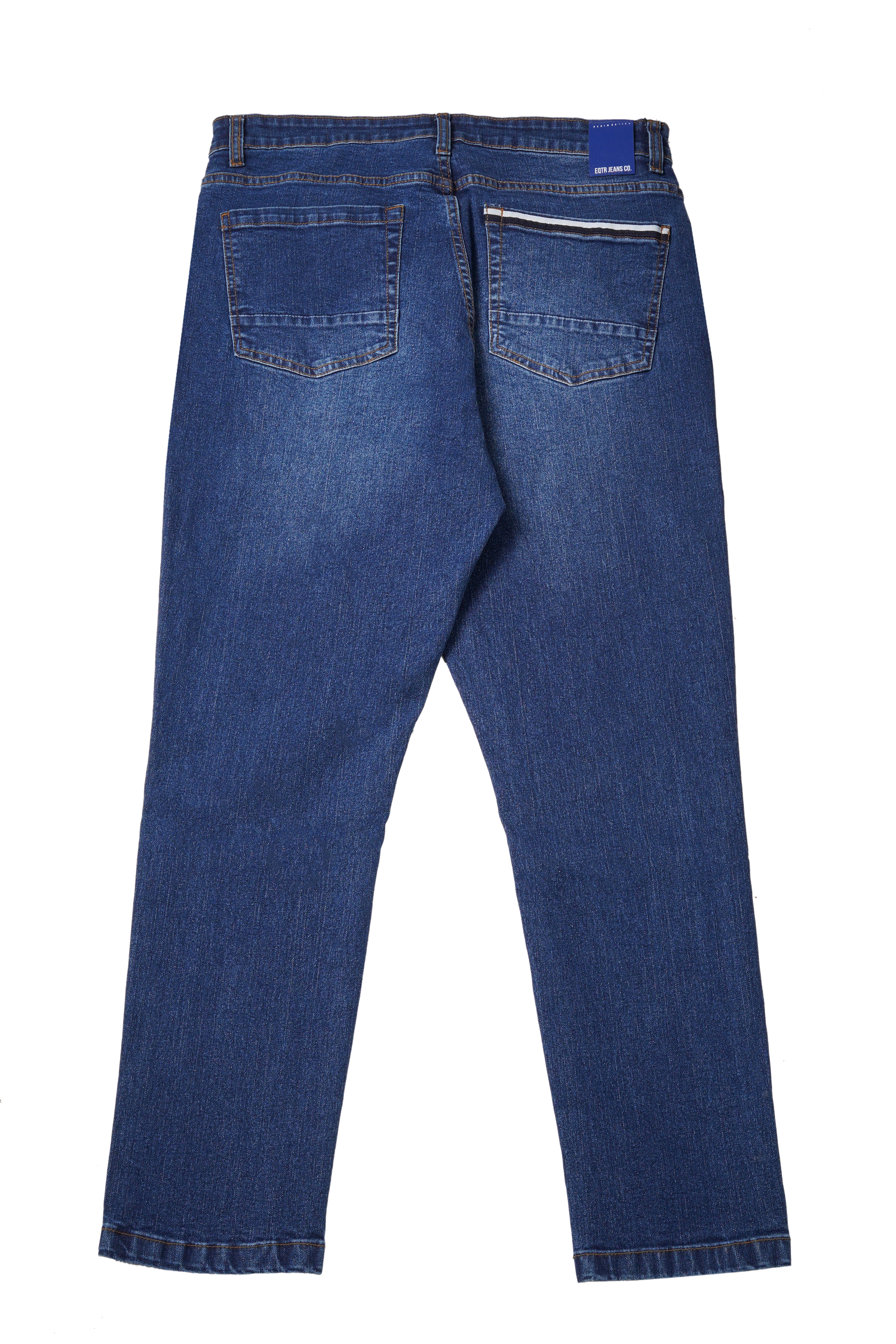 Dark Blue Cropped Fit Jeans