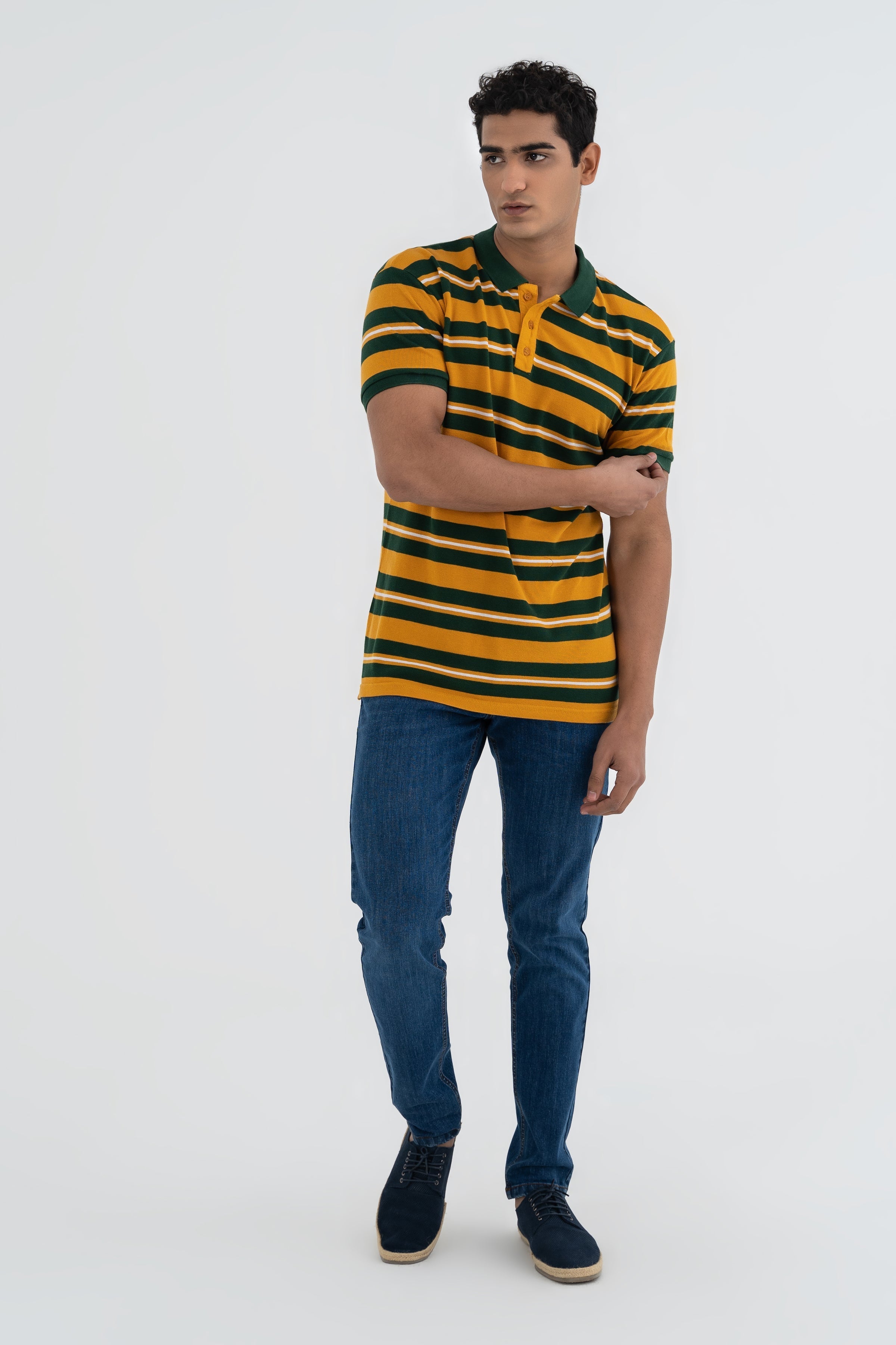 Mustard and Green Lining Polo
