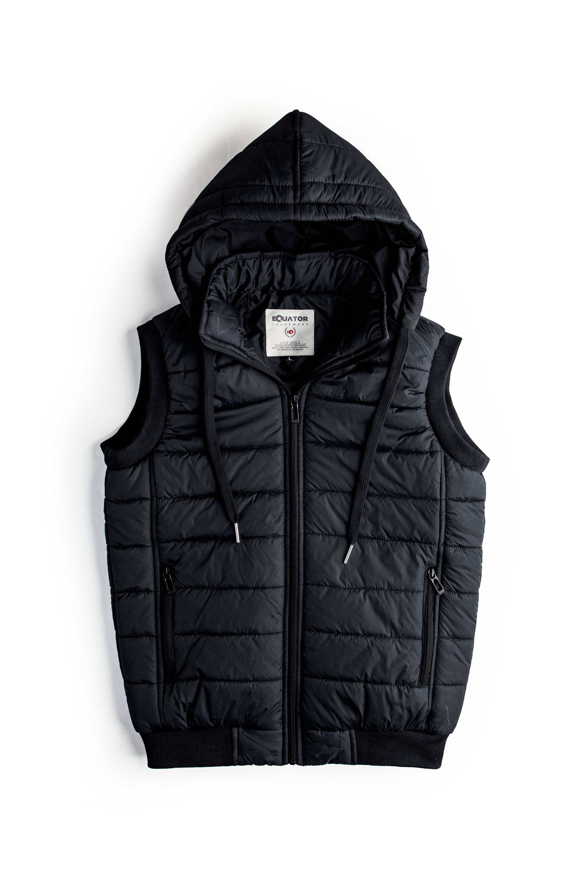 Men's Jacket Parashoot Jackets Half Sleeve Sleeveless Black