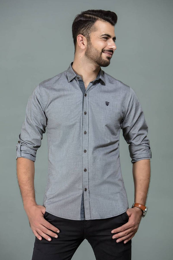 Grey Casual Shirt FS Regular Fit