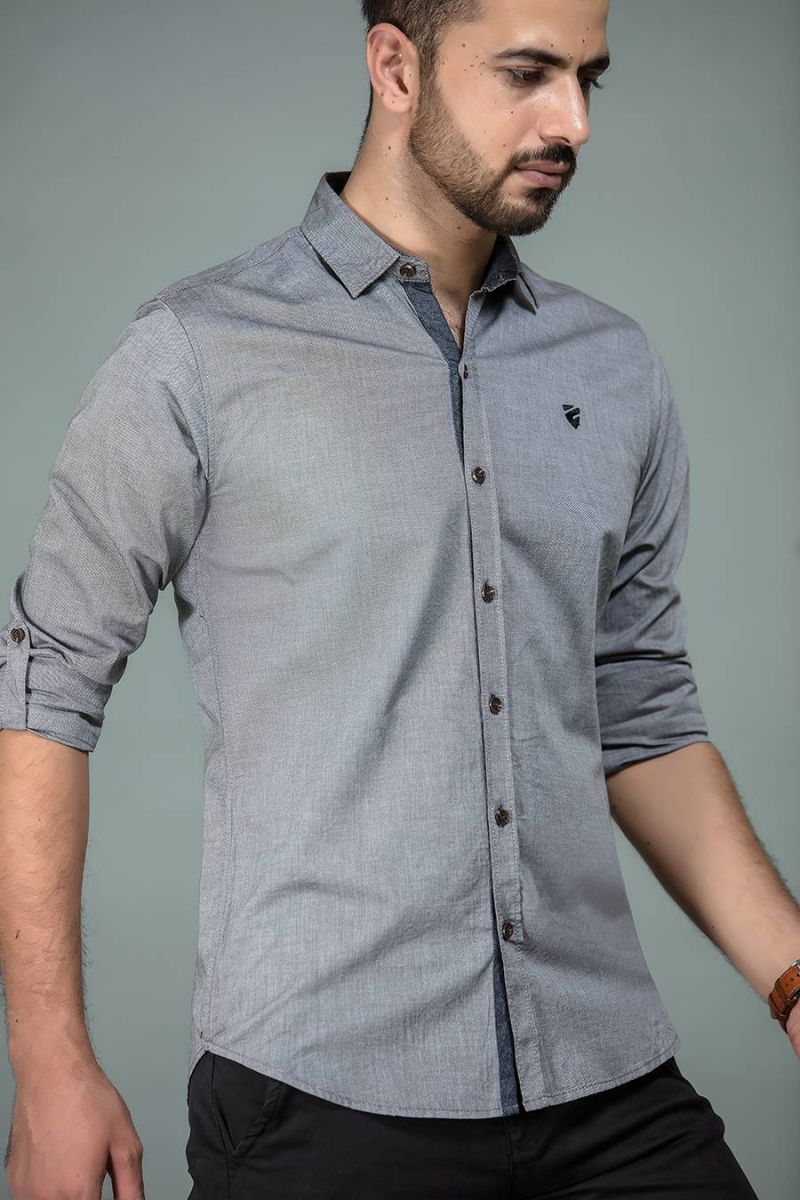 Grey Casual Shirt FS Regular Fit Equator