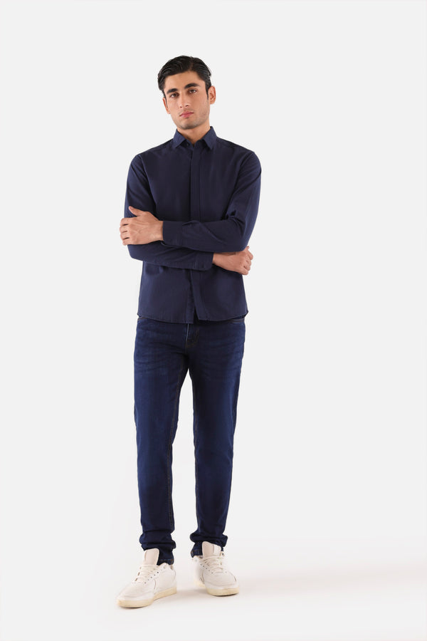 Navy Blue Casual Shirt
