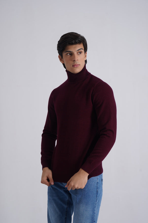 Maroon Acrylic High Neck