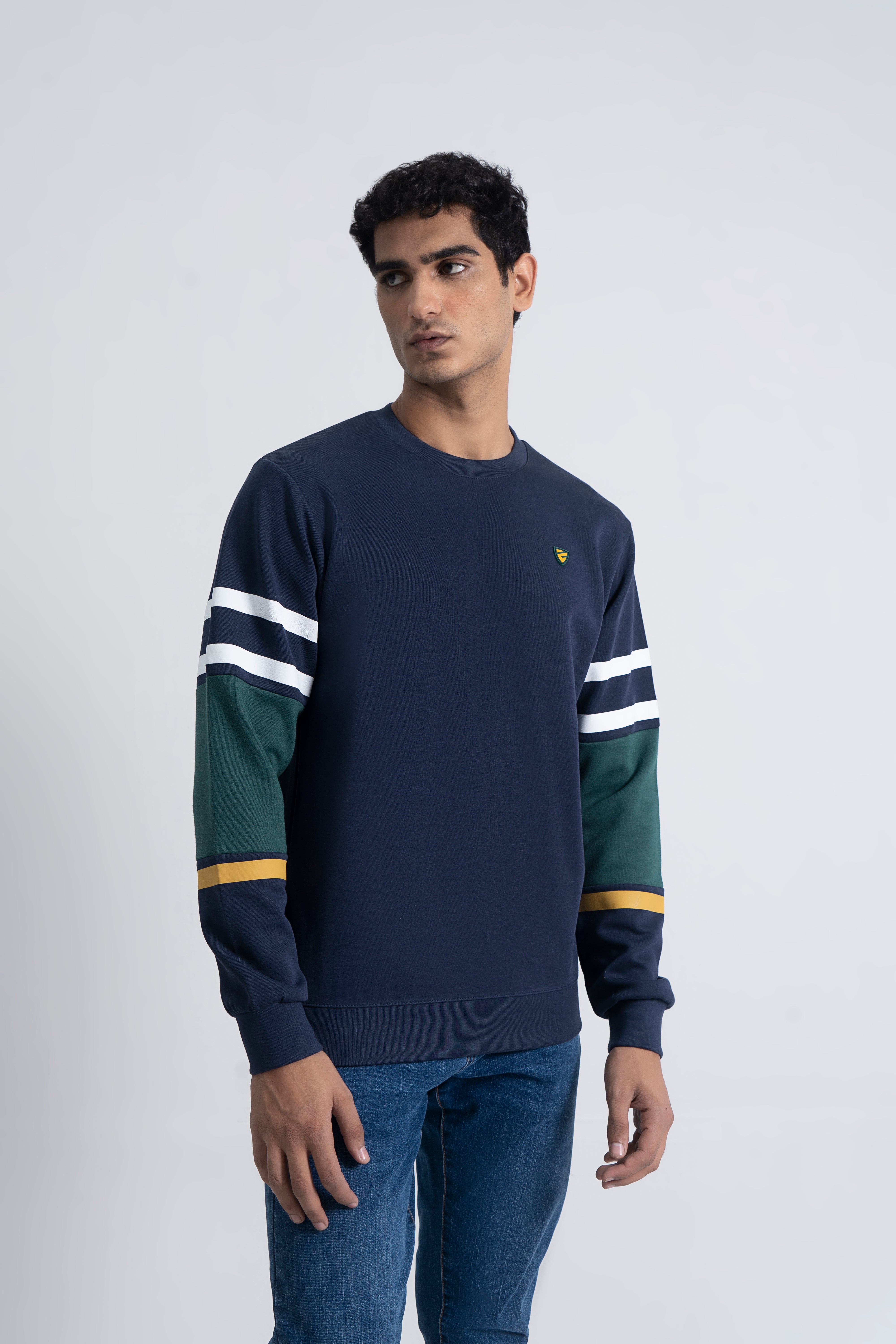 Navy & Green Graphic Sweatshirt