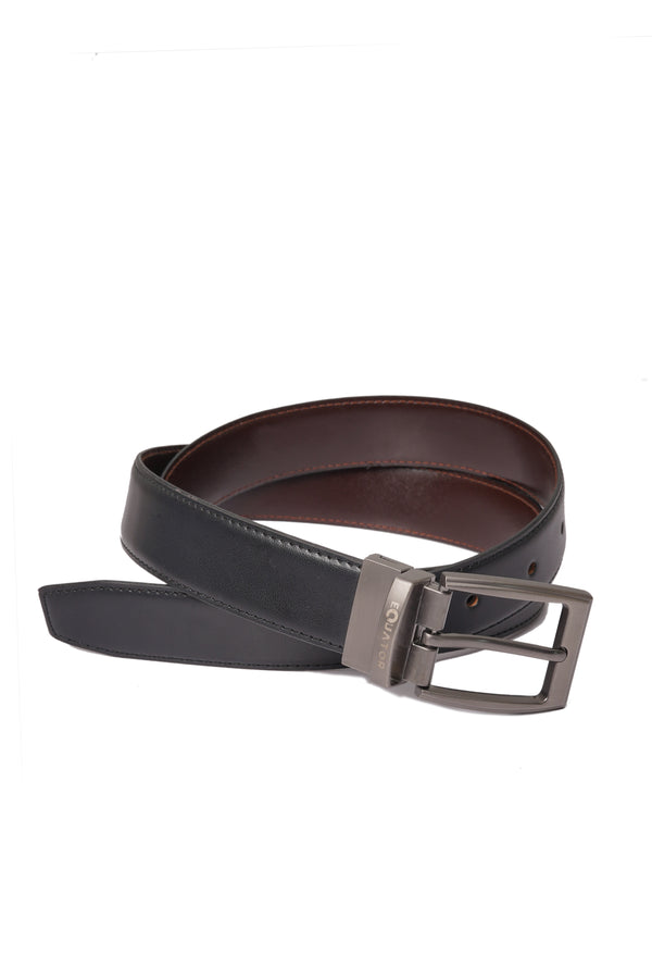 Black With Brown Contrast Leather Belt