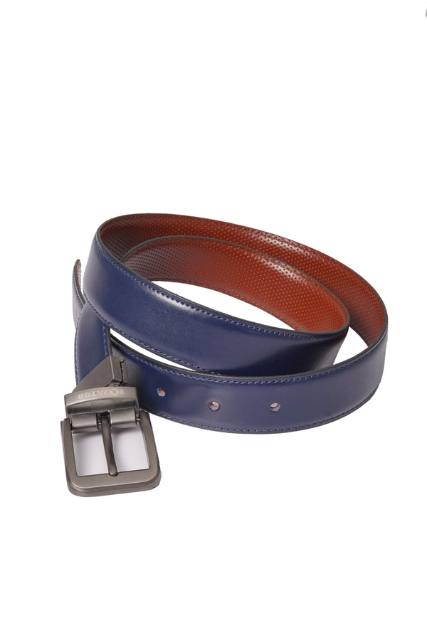 Navy & Brown Double Sided Leather Belt