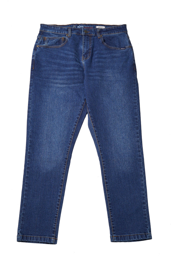 Dark Blue Cropped Fit Jeans