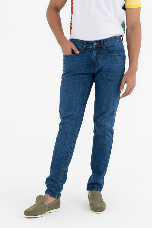 Mid-Blue Slim Fit Jeans