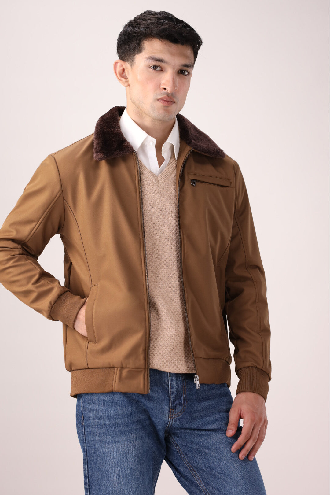 Brown Full-Sleeve Jacket