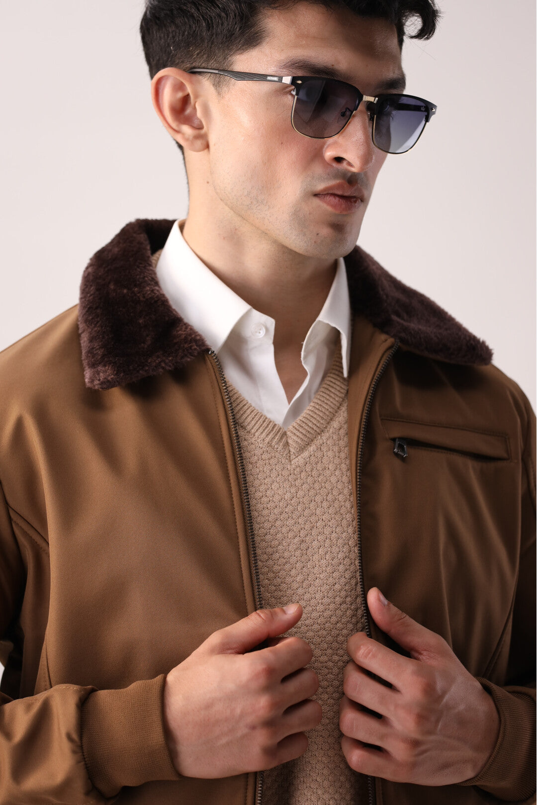 Brown Full-Sleeve Jacket