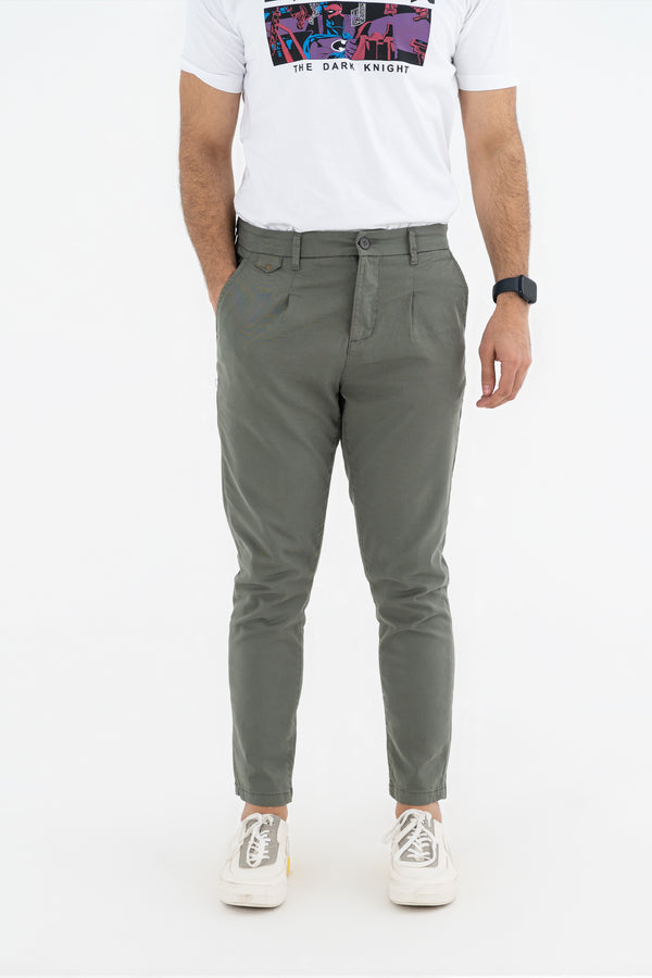 Olive Cropped Pants