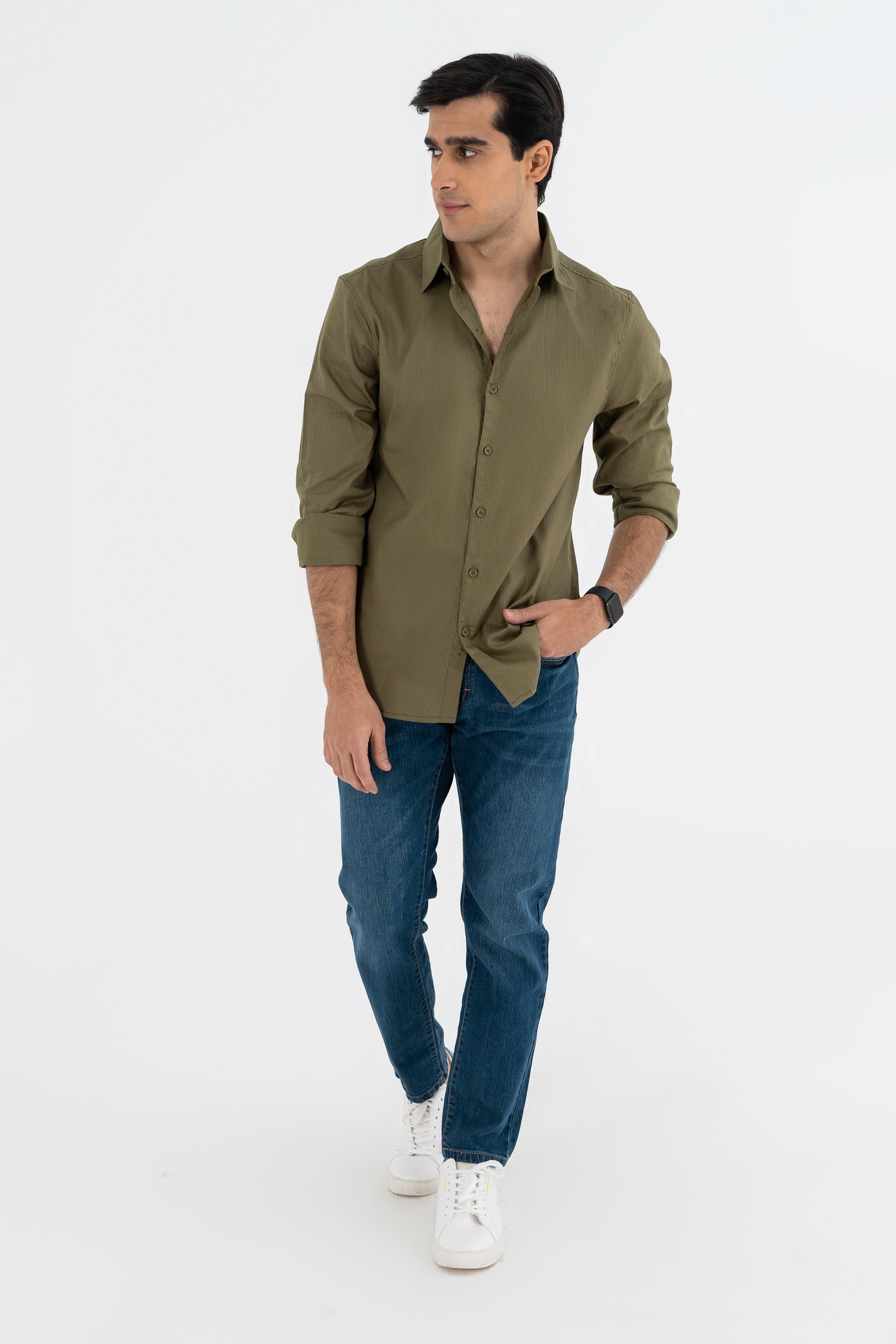 Olive Collared Shirt