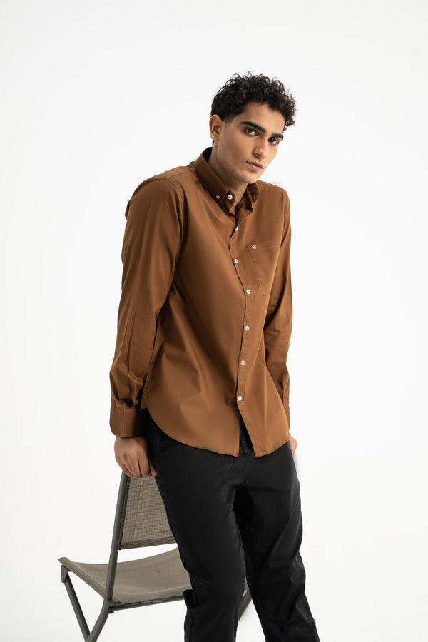 Brown Cotton Shirt