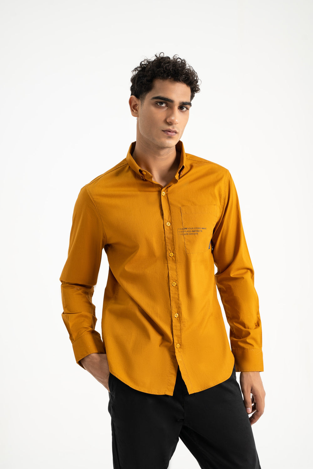 mustard yellow dress shirt mens Men's Gold~Yellow~Mustard Yellow Cotton Blend Convertible Cuffs Dress Shirt Mustard Gold Size Small 14.5" Neck/32 33" Sleeve