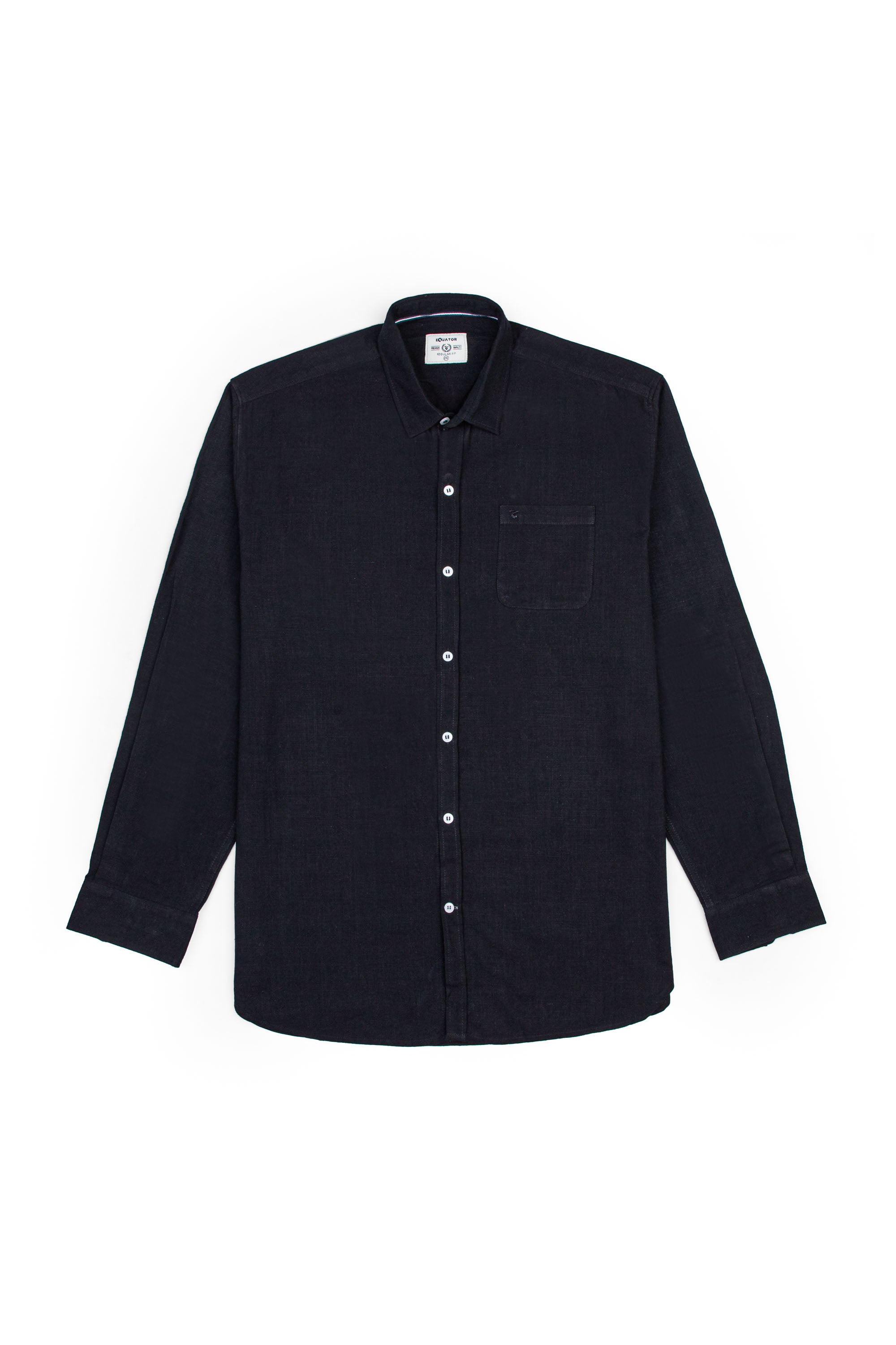 Black Cotton Denim Shirt