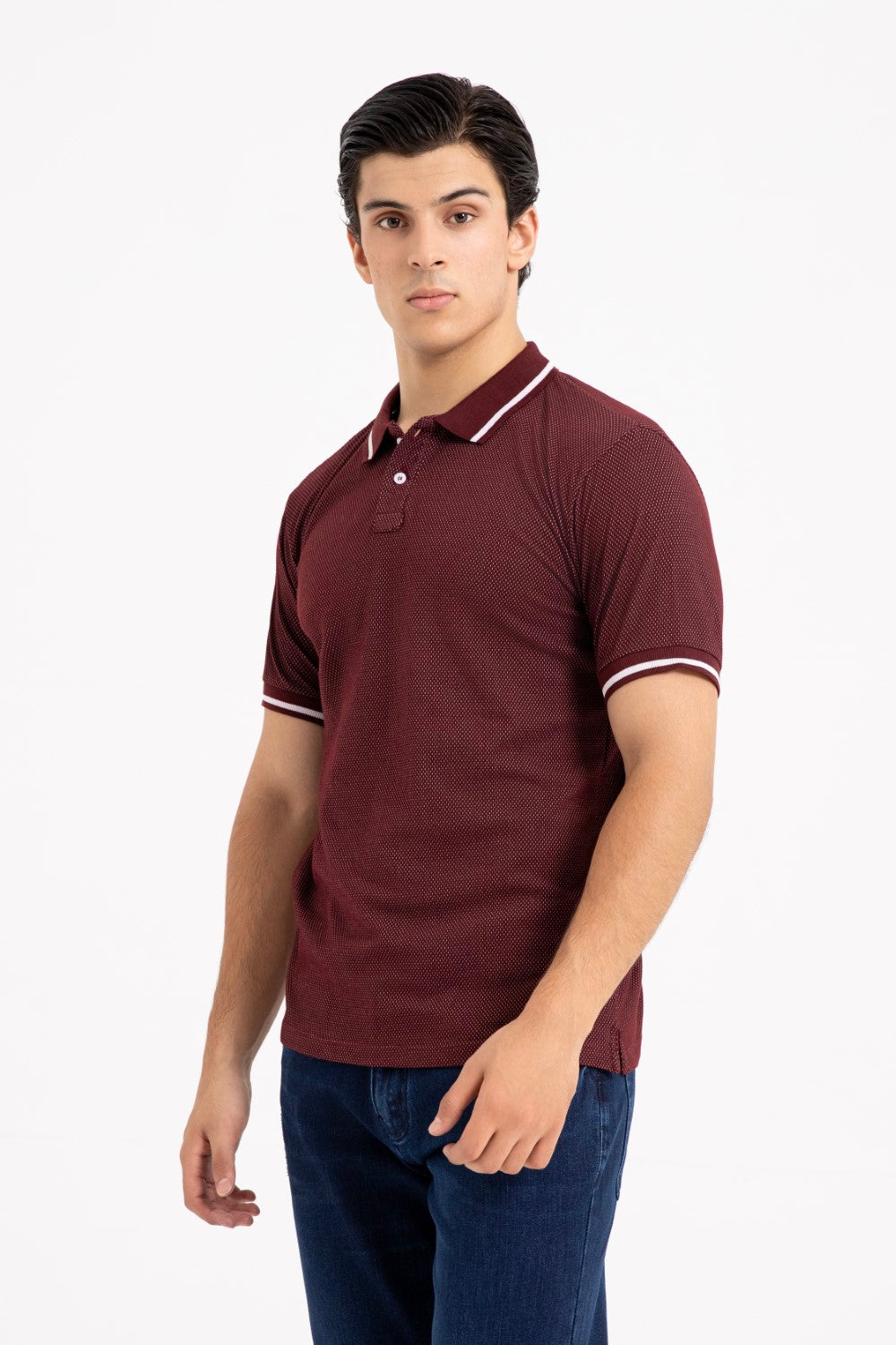 Maroon Collar T Shirt