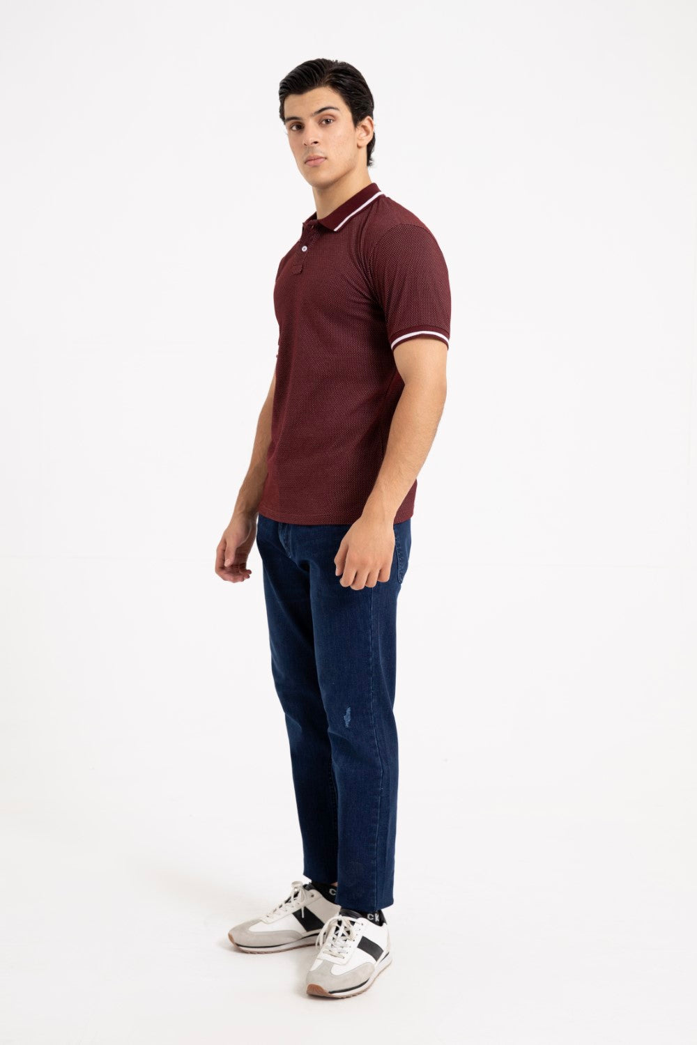 Maroon Collar T Shirt