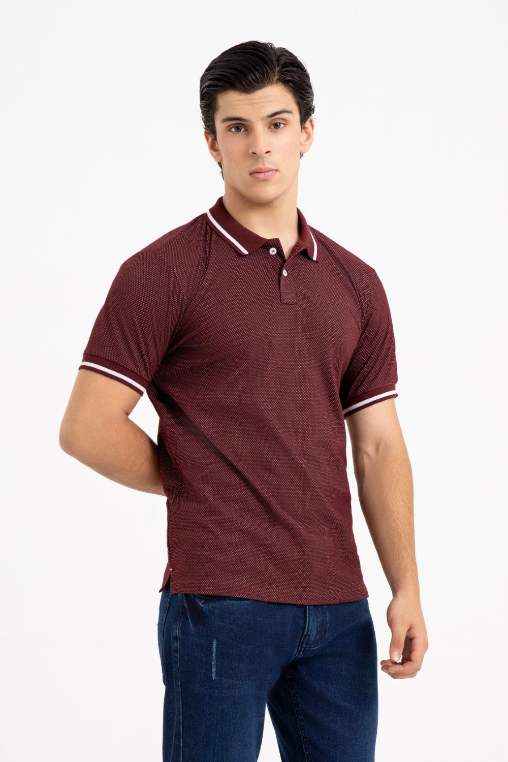 Maroon Collar T Shirt