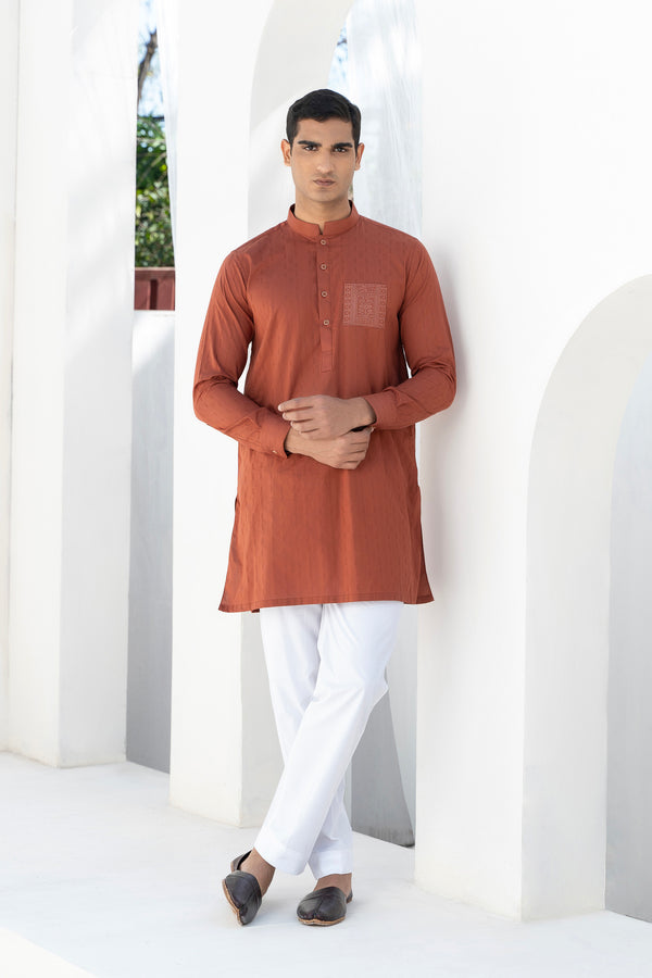 Rust Gents' Kurta