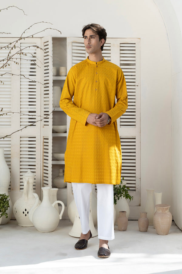 Mustard Gents' Kurta