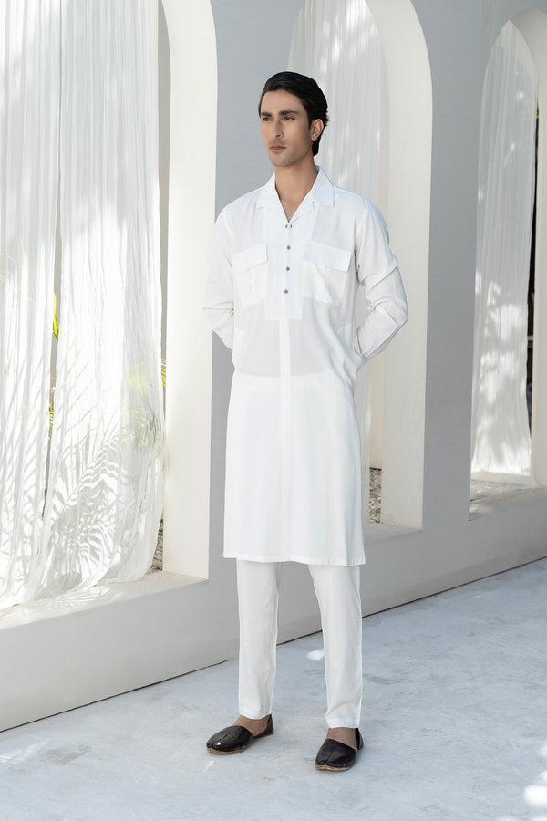 Off White Mens Kurta Trouser