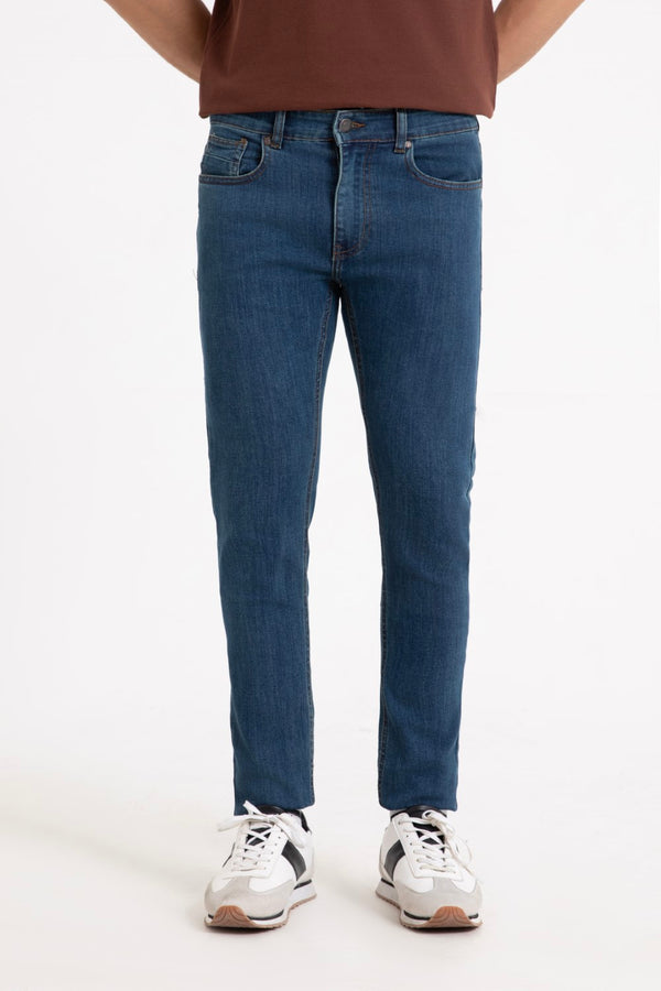 Blue Cropped Fit Jean