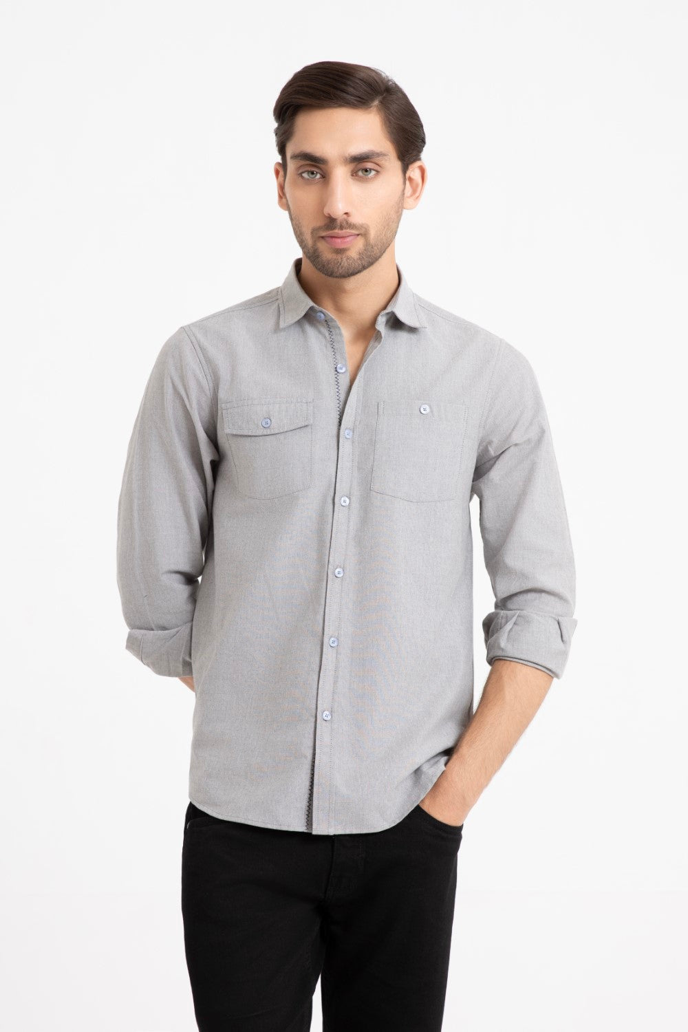 Gray Casual Shirt
