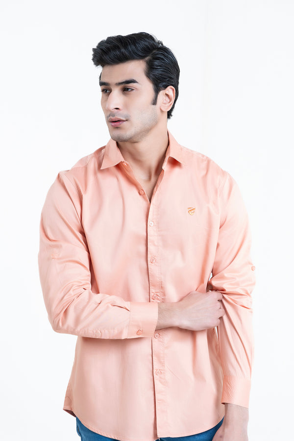 Peach-Orange Casual Shirt