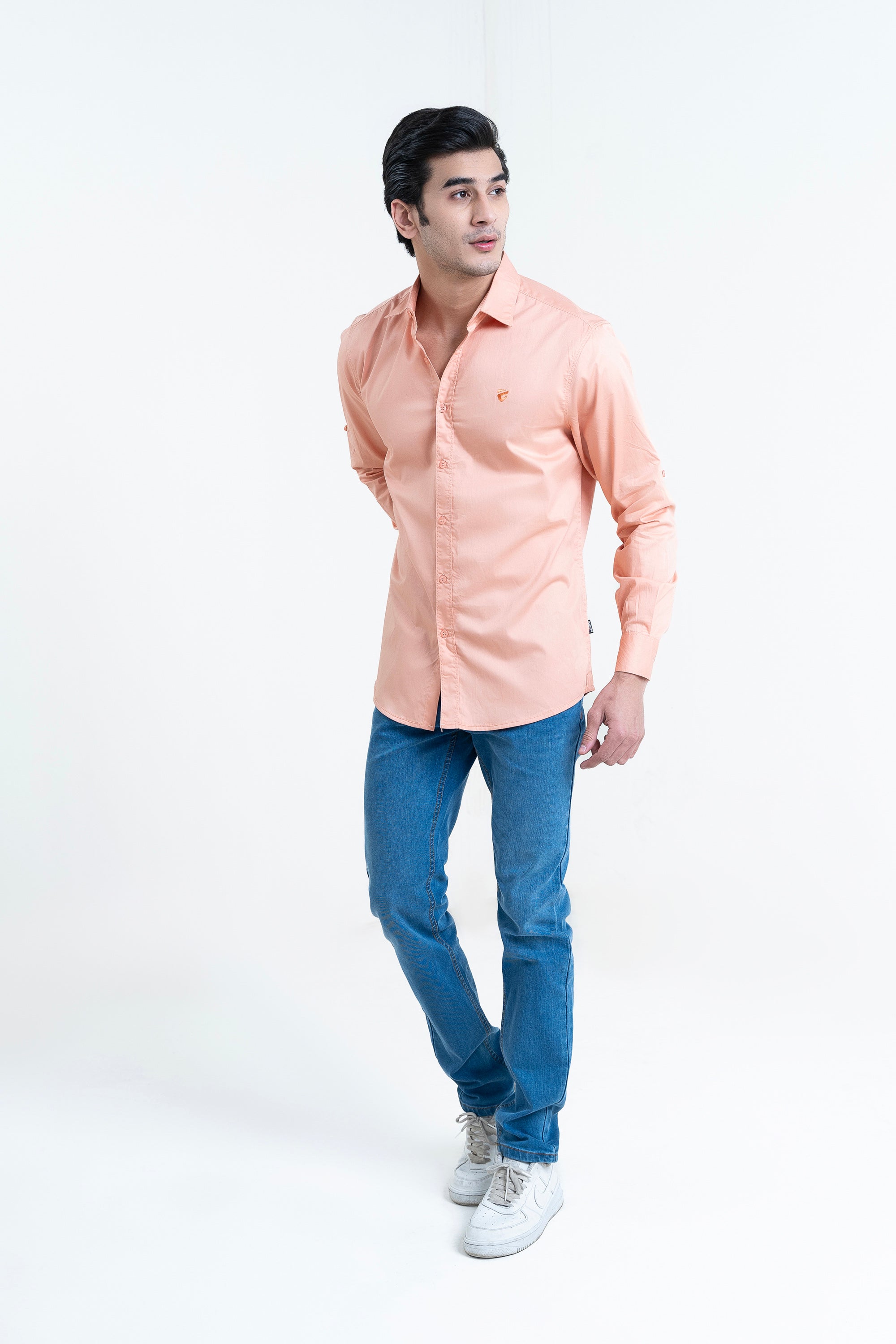 Peach-Orange Casual Shirt