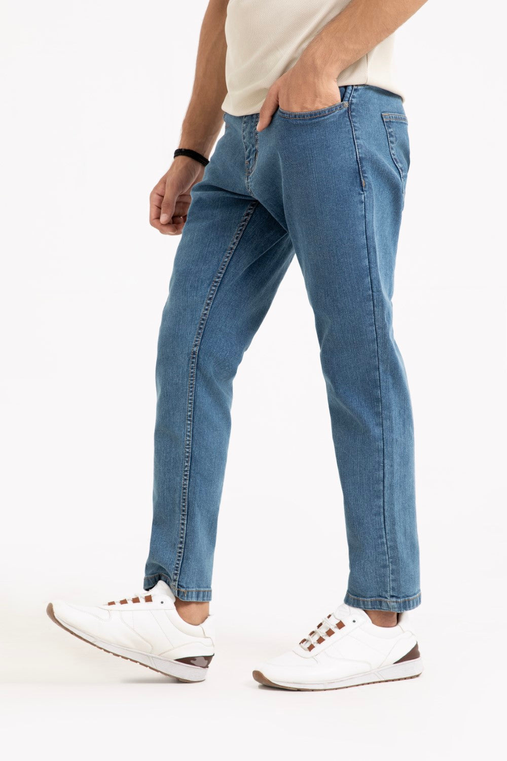 Blue Cropped Fit Jean