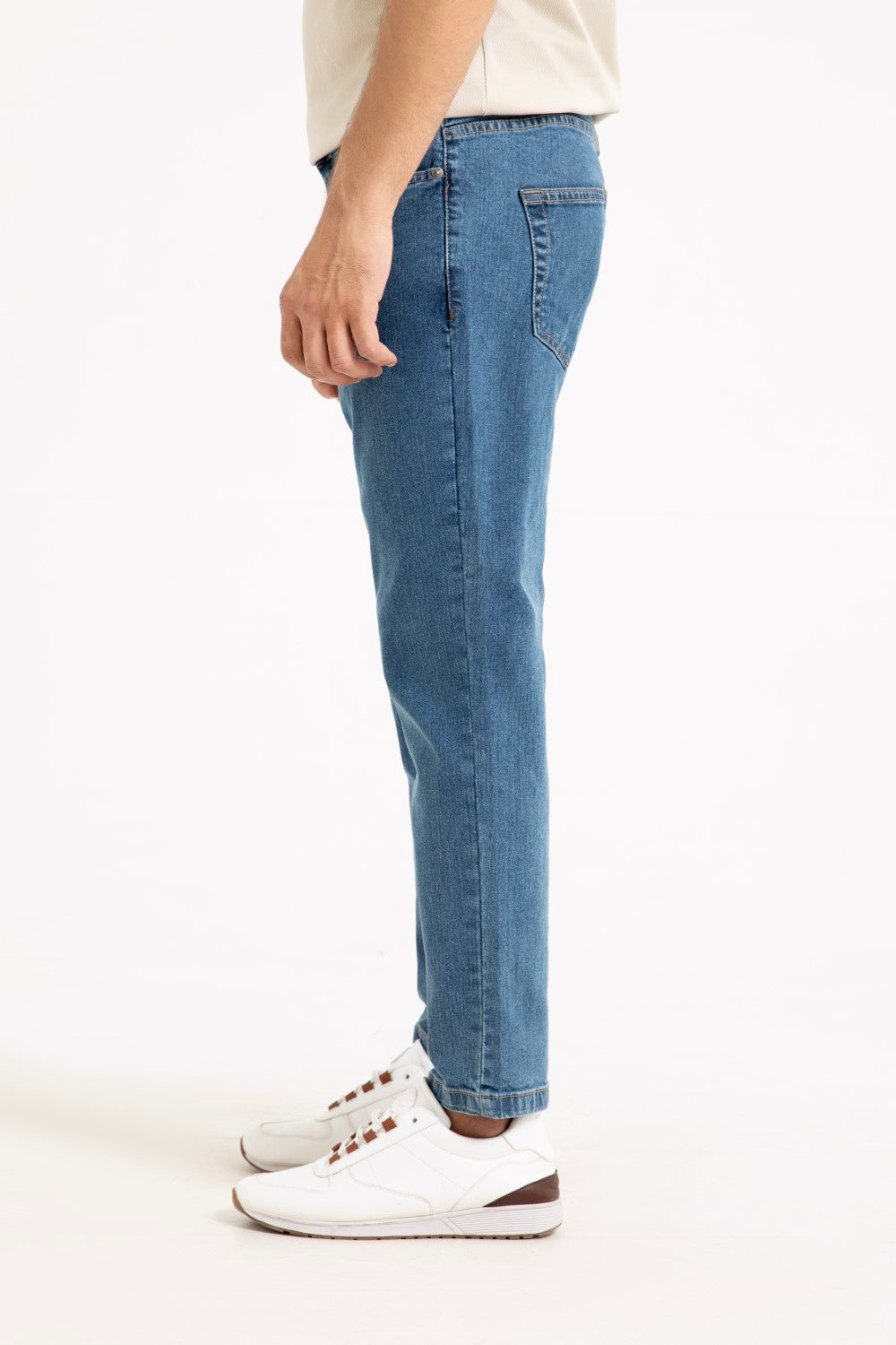 Blue Cropped Fit Jean