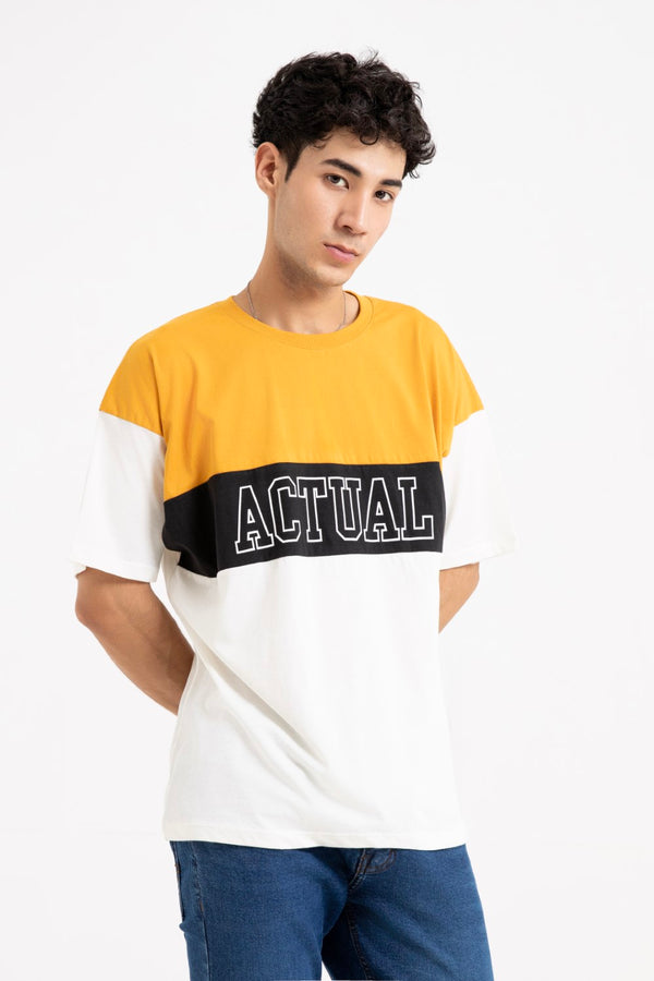 Mustard-White T-Shirt