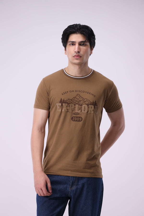 Soil Brown  Graphics T Shirt