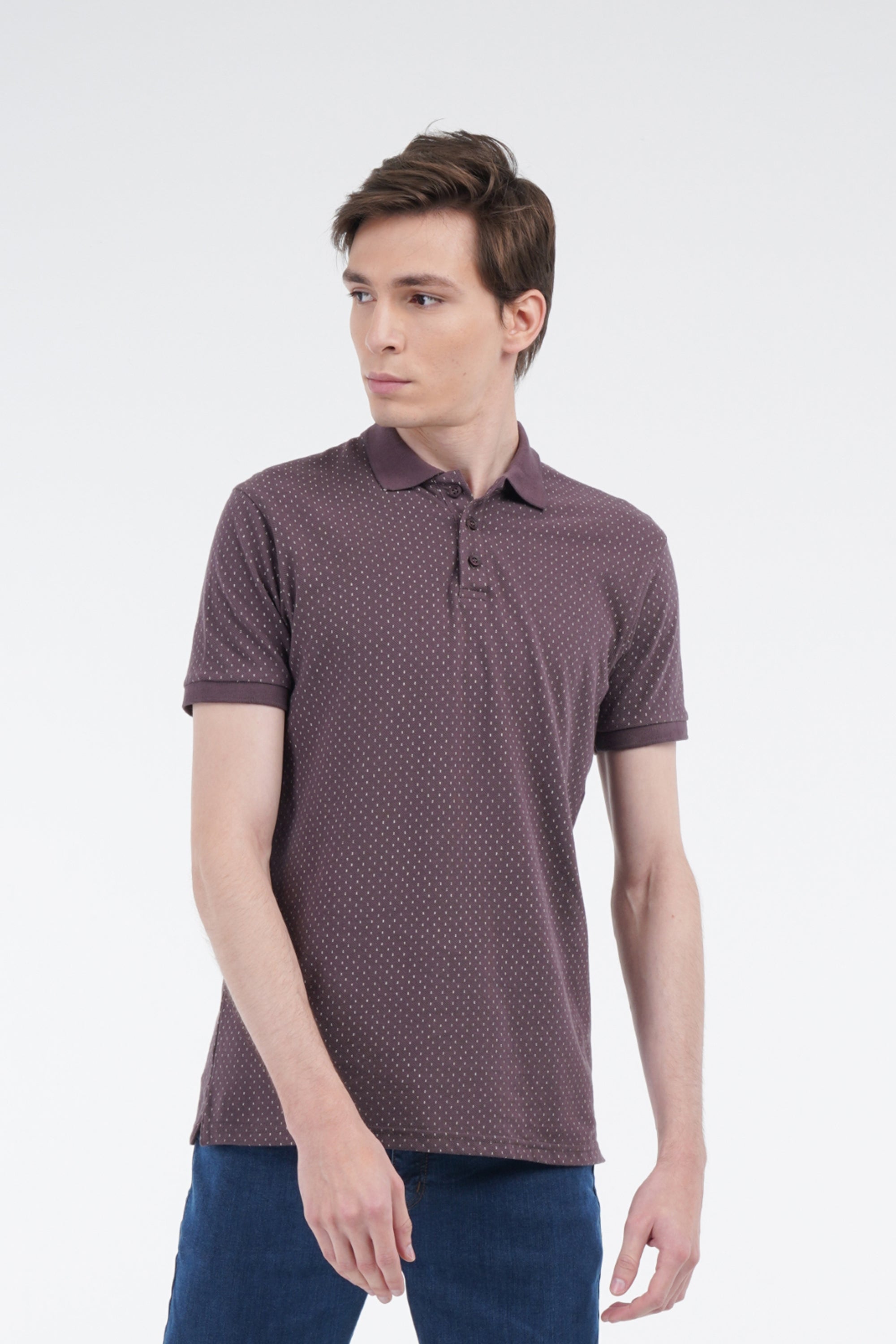 Cedar Printed Polo Equator