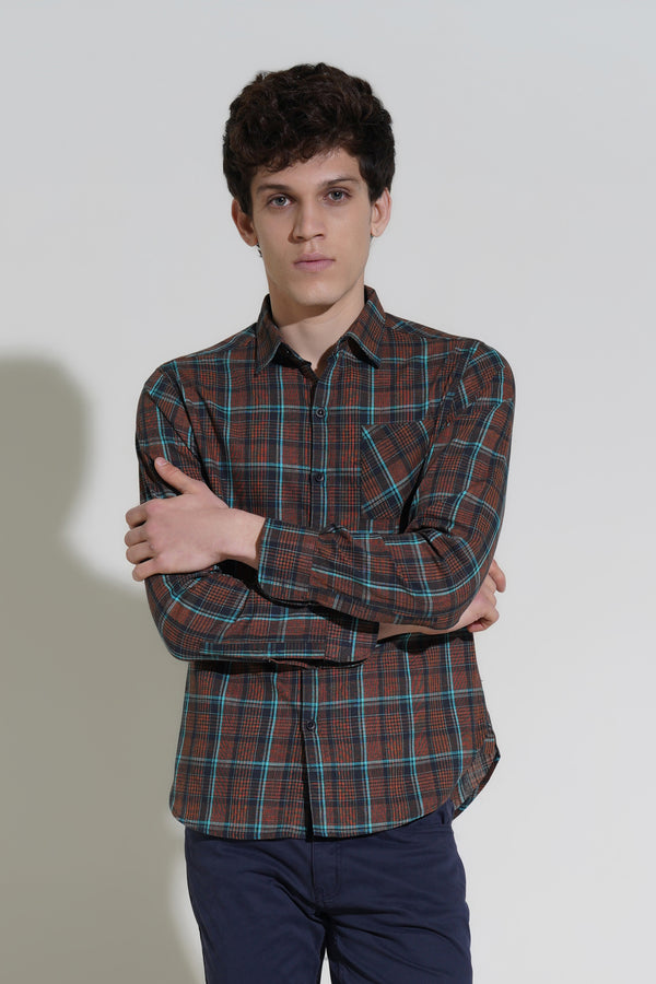 Brown Glen Check Shirt