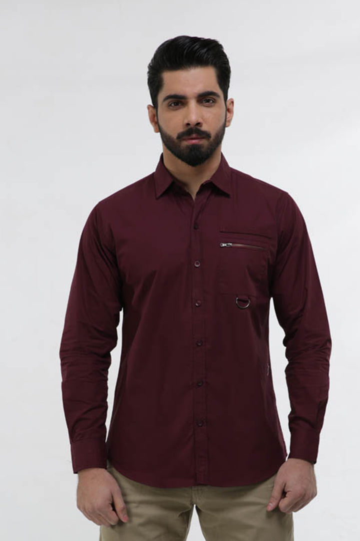 Maroon Casual Shirt FS Regular Fit Equator