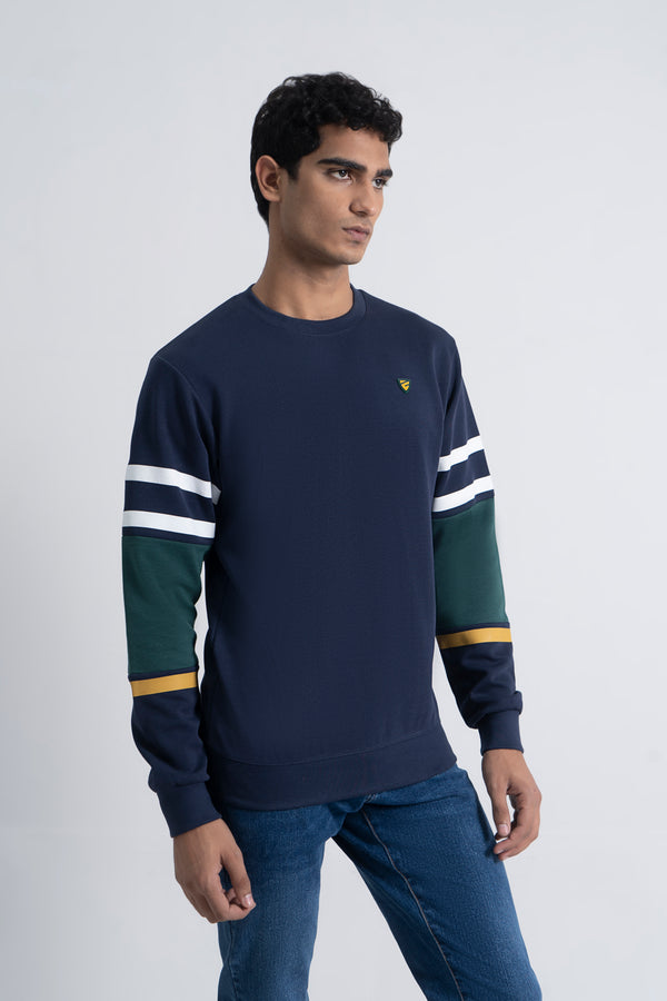 Navy & Green Graphic Sweatshirt