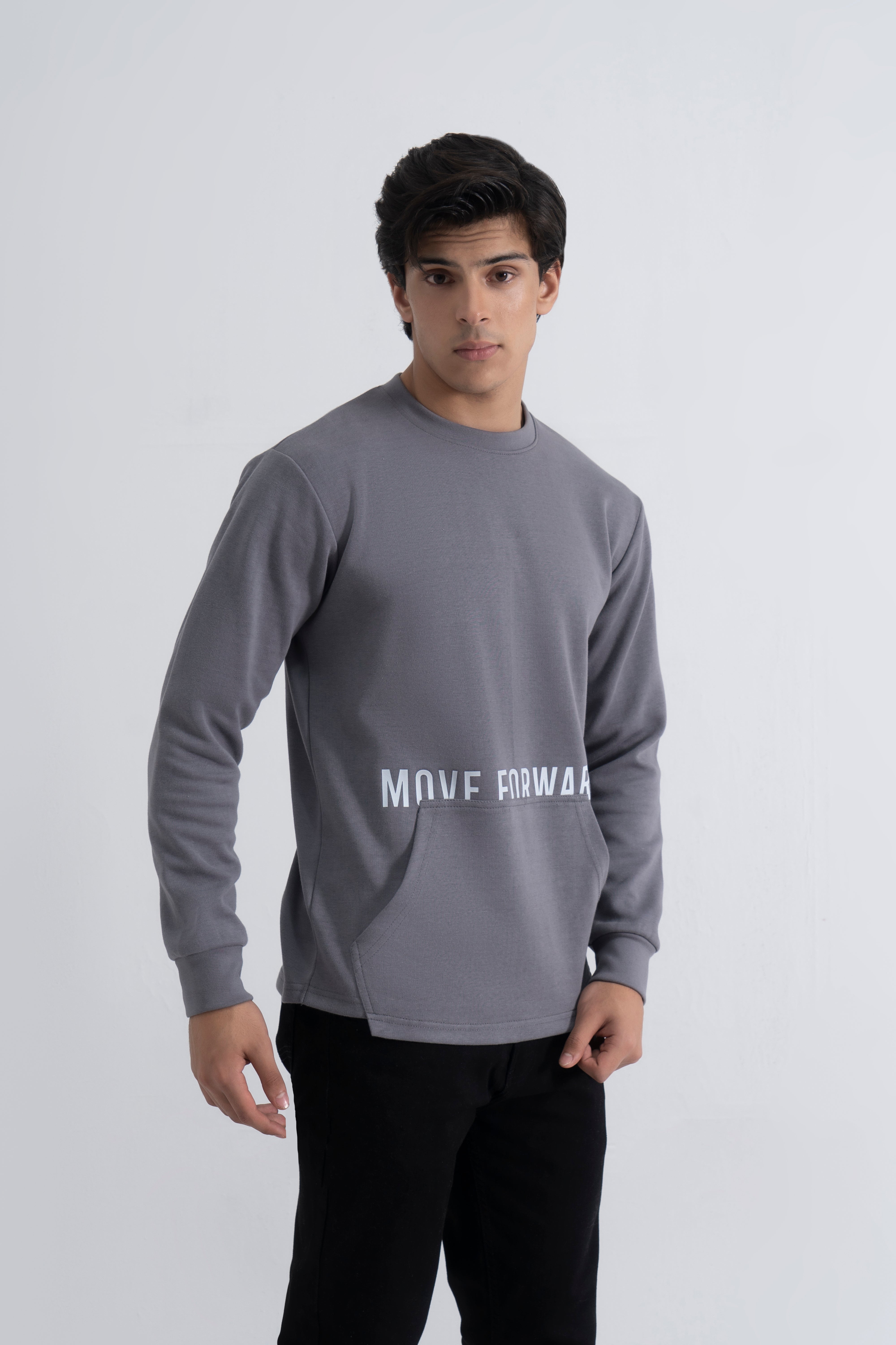 Grey Graphic Interlock Sweatshirt