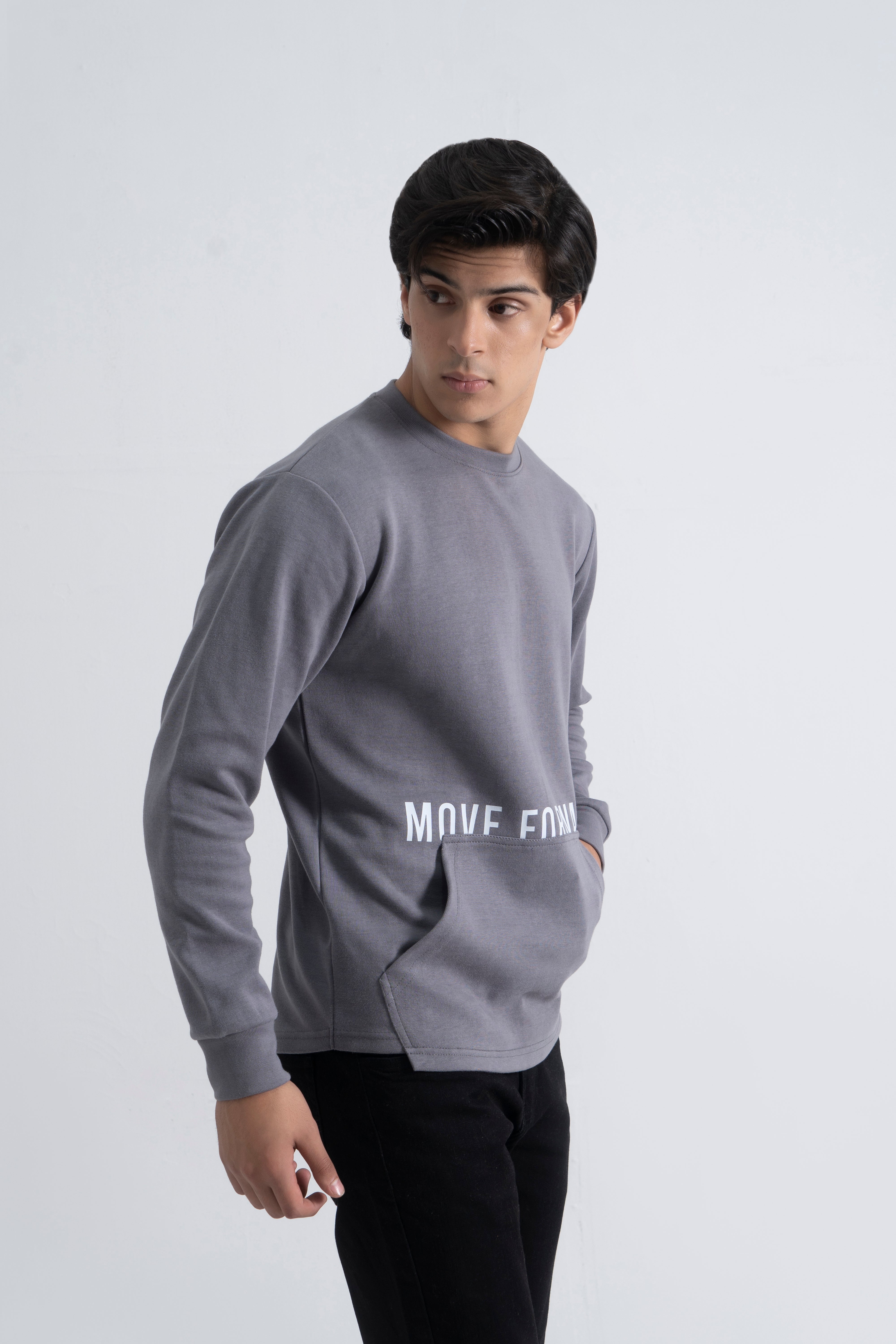 Grey Graphic Interlock Sweatshirt