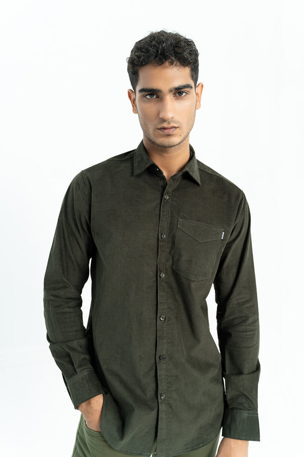Olive green casual shirt