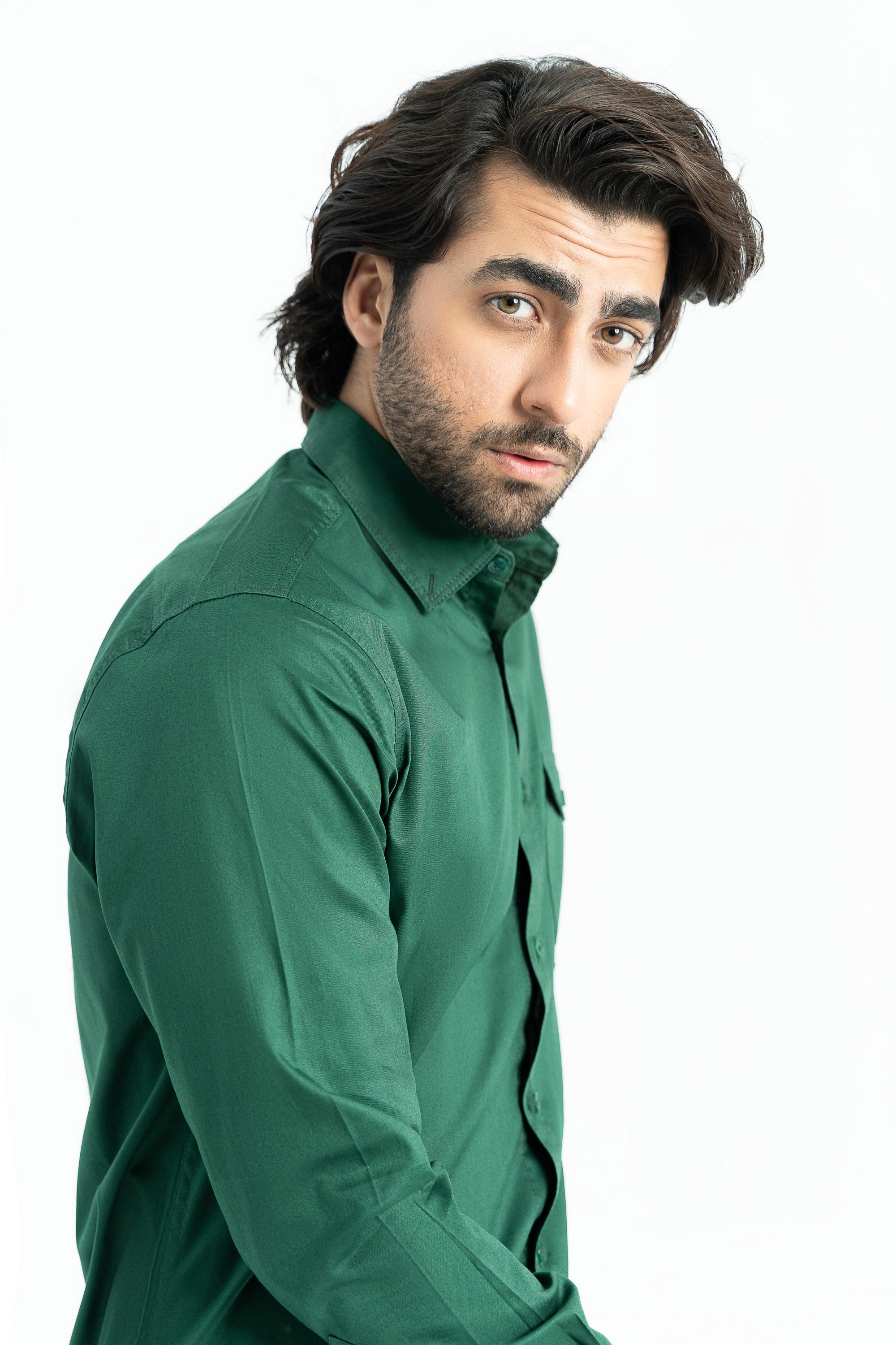 Green casual shirt