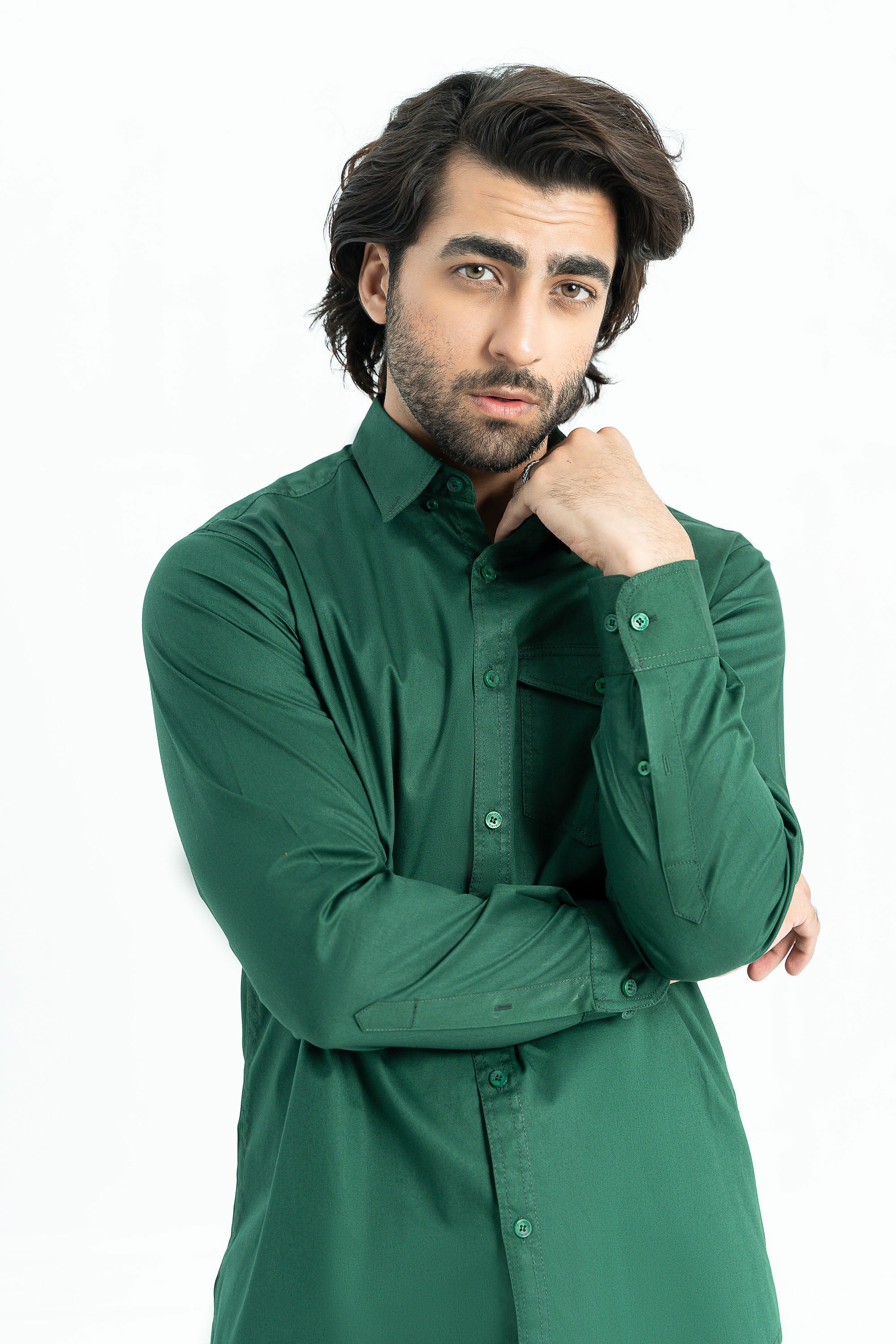 Green casual shirt