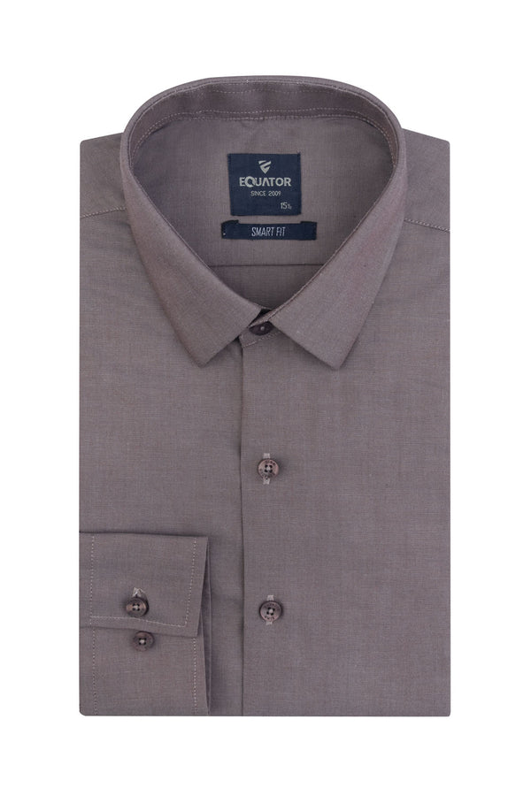 Grey Cotton Formal Shirt