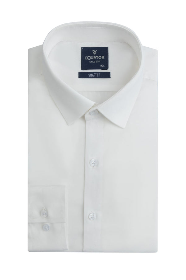 White Cotton Formal Shirt