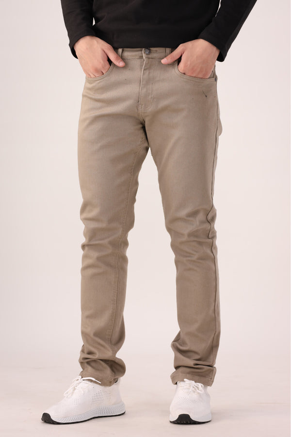 Khaki Smart Fit Cotton Pants