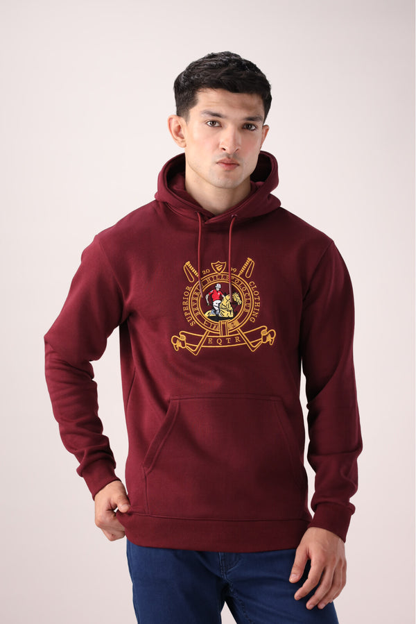 Maroon Graphic Fleece Hoodie