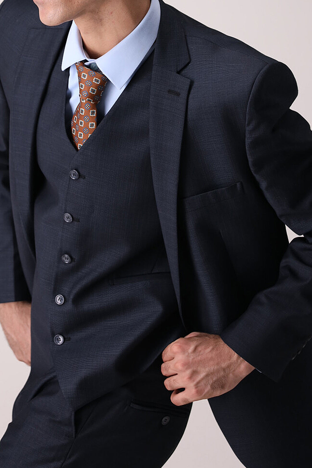 Dark Blue Three Piece Suit