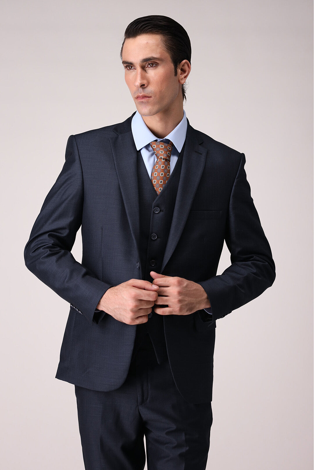 Dark Blue Three Piece Suit