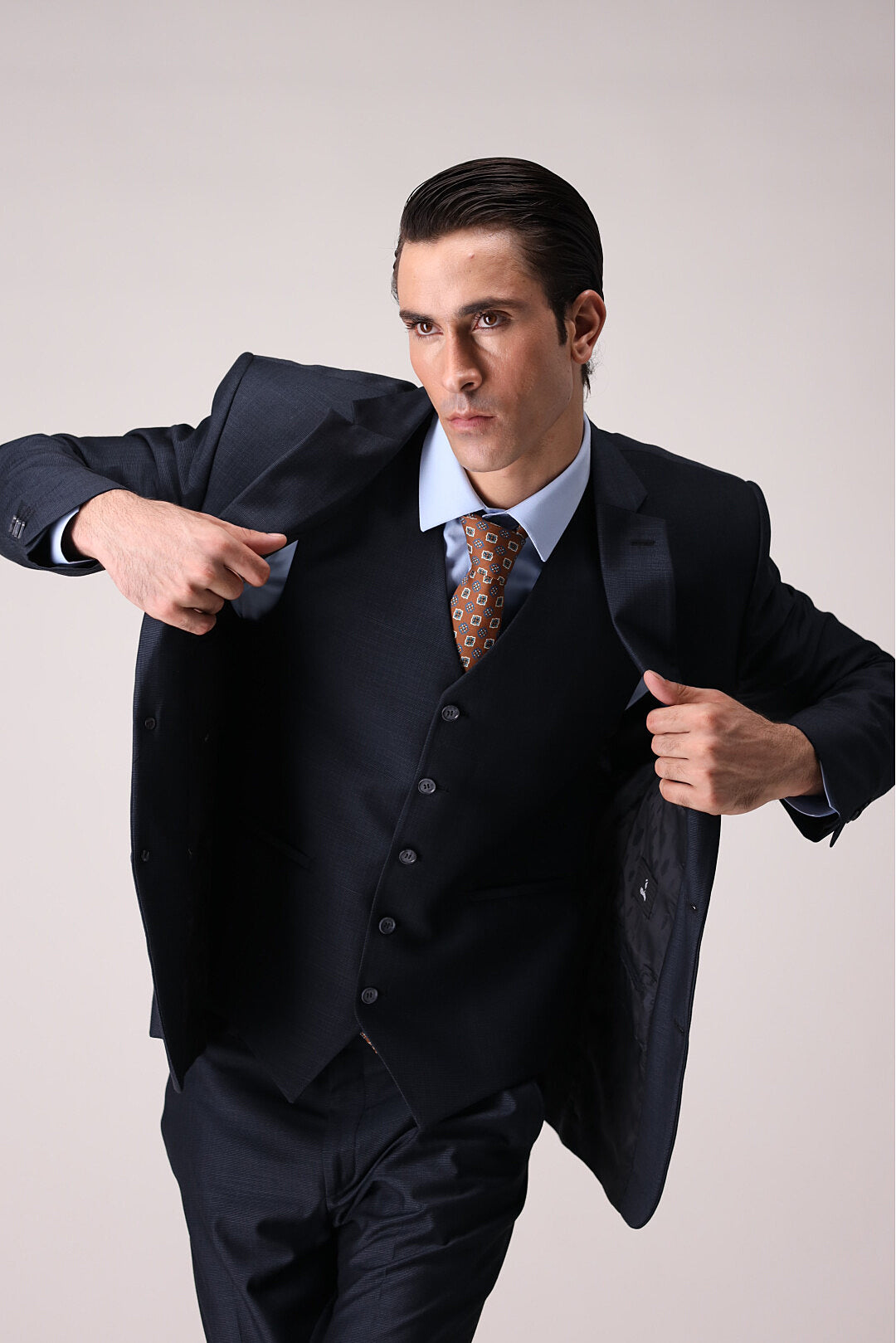 Dark Blue Three Piece Suit