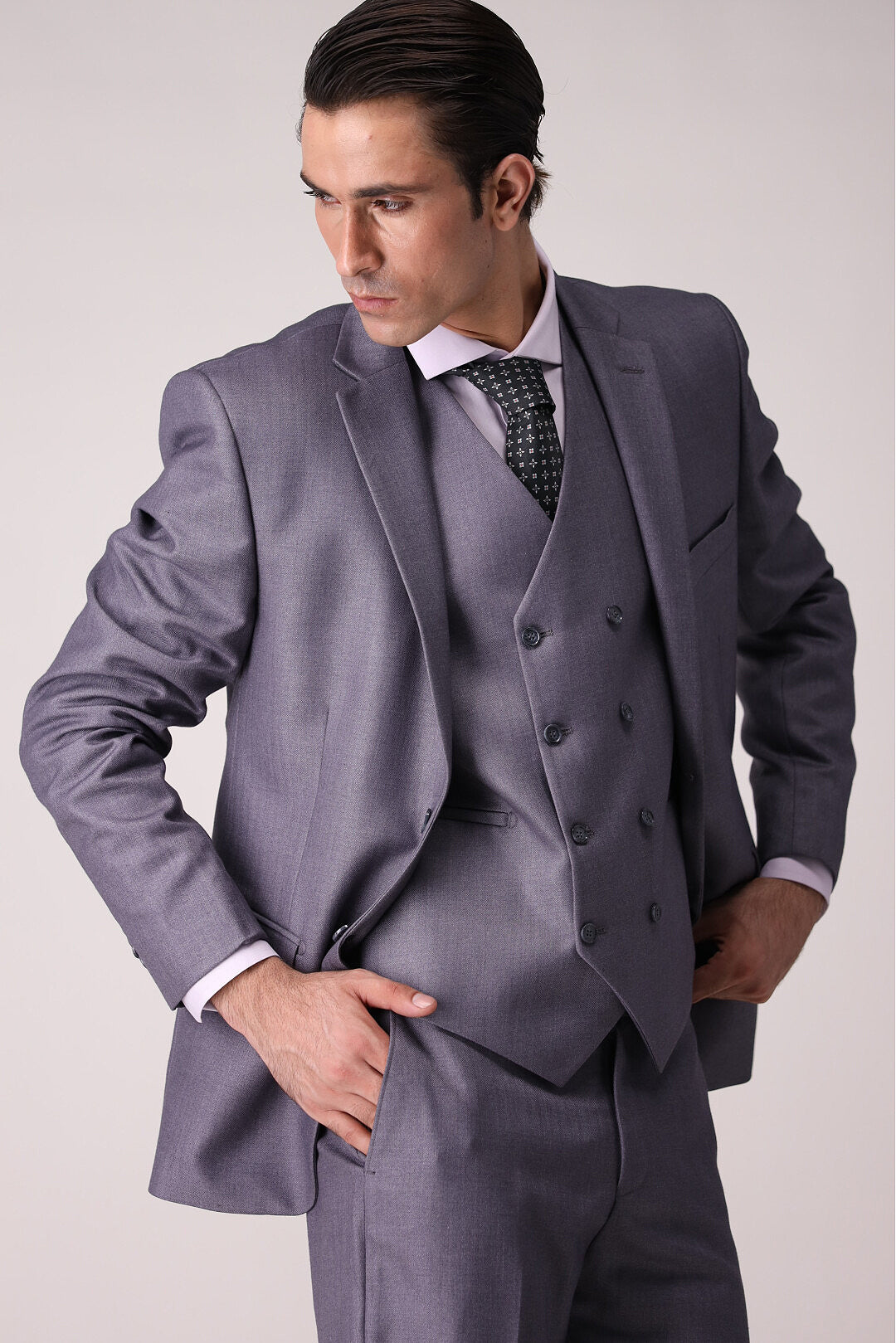 Gray Three Piece Suit